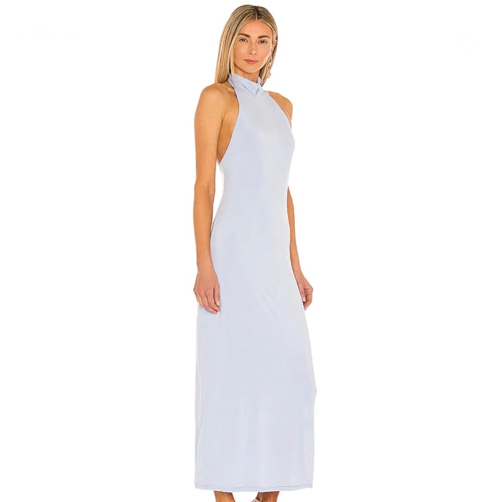 JONATHAN SIMKHAI STANDARD Raine Midi Dress in Sky Large - Picture 2 of 8